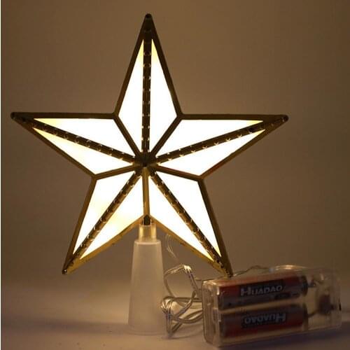 Shining Star Christmas Tree Top Star Luminous Tree Top Hat Sparkling Christmas Decoration Festival Party Decor Props Supplies