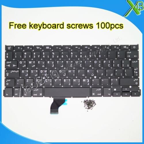 Brand New For MacBook Pro Retina 13.3" A1502 Arab Arabic Keyboard+100pcs keyboard screws 2013-2015 Years