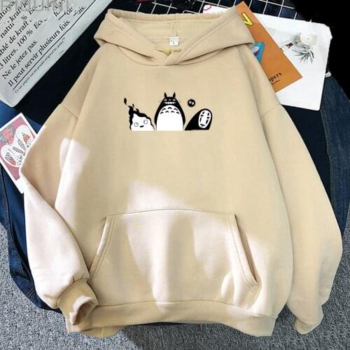 Kawaii Totoro Studio Ghibli Hoodies Harajuku Female Clothes Japanese Anime Printed Sweatshirt 2021 New Funny Cartoon Hoody Women