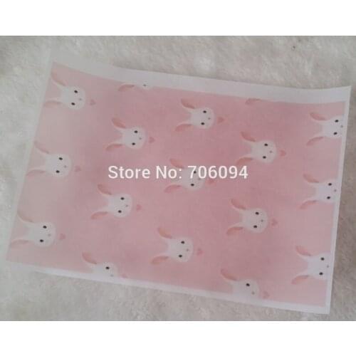 15x21cm(5.91''x8.27'') Printed Rabbit pinky Handmade Soap Wrapping Paper custom gift paper 200pcs/lot