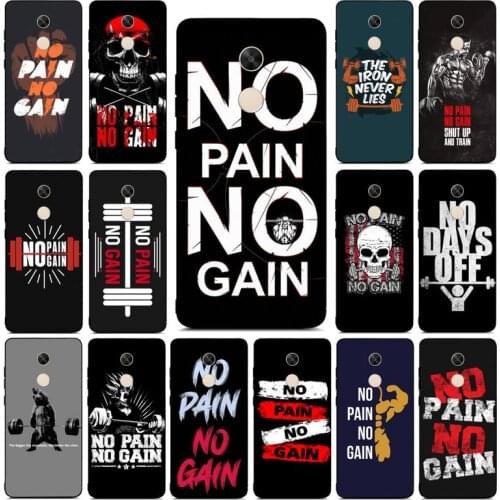 Yinuoda No Pain No Gain Gym Fitness Phone Case for RedMi note 4 5 7 8 9 pro 8T 5A 4X case
