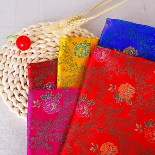 Imitation silk brocade jacquard pattern fabrics for sewing cheongsam dress DIY patchwork satin material