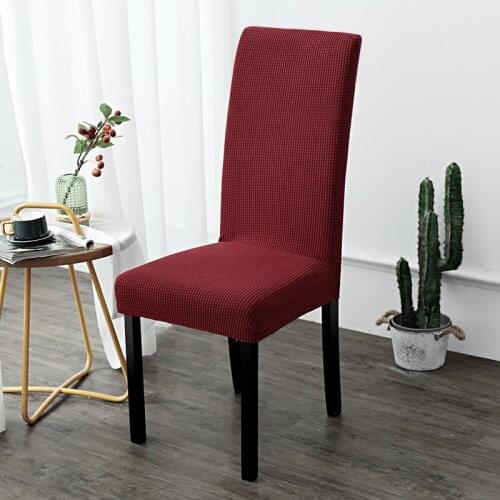 Jacquard Extensible Dining Chair Cover Spandex Slipcover Case for Chairs Kitchen Dining Room Chair Covers Elastic Stretch