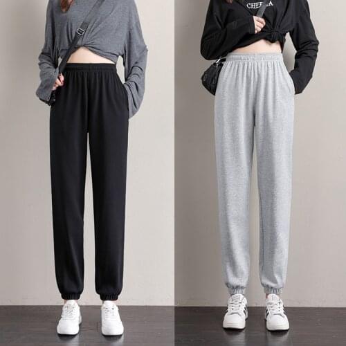 Womens Sports Pants Korean style Fashion High Waisted Joggers Plus Size Streetwear Harajuku Baggy Trousers for Female Vintage
