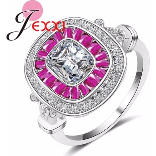 New Design Women Girls Best Jewelry Gift High Quality 925 Sterling Silver Ring CZ Crystal Silver Band for Wedding Bridal