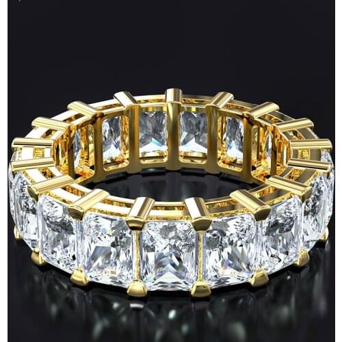 2019 Eternity Promise ring 925 Sterling silver Square AAAAA cz stone Party Wedding Band Rings for women Bridal Finger Jewelry