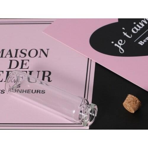 10pcs Mini Glass Wish Bottle Vial with Cork Stopper Storage Pendant 20mL U2JD