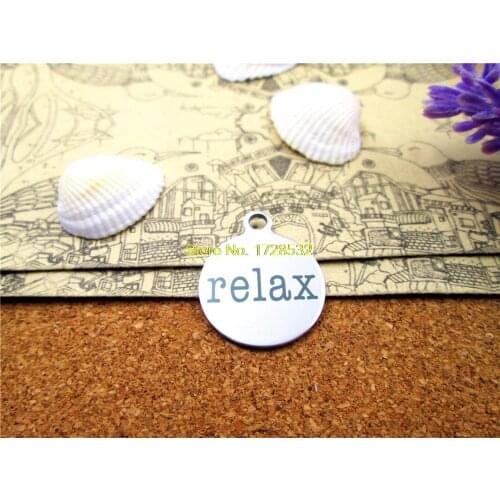 10pcs--stainless steel charms "relax" 5 style for choosing DIY Charms Pendants
