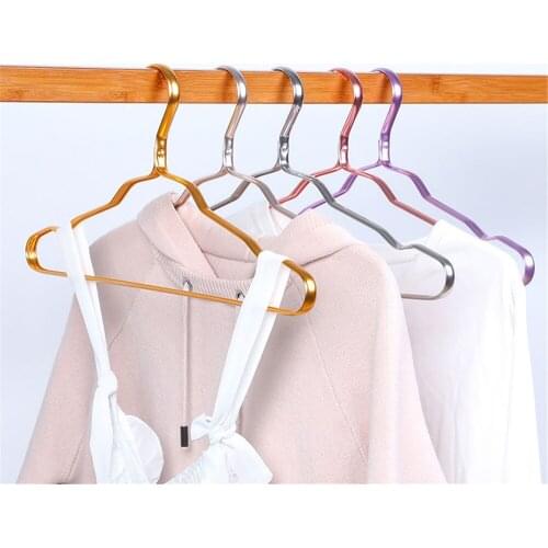 10PCS Clothes Hanger Aluminium Alloy Coat Hangers Anti-slip Metal Drying Rack Wardrobe Organizer Clothing Storage Rack