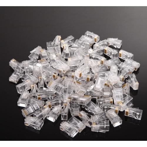 200 Pieces RJ45 Modular Plug Network Connector For UTP Cat5 Cat5e Cable Heads