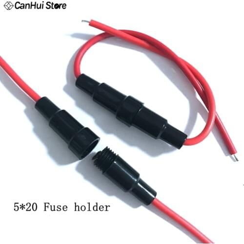 5PC Screw Type 22/20 AWG Wire 5 x 20mm Inline Fuse Holder Home Protection Inline Fuse Holder Copper Wire Components 10A220V 5*20