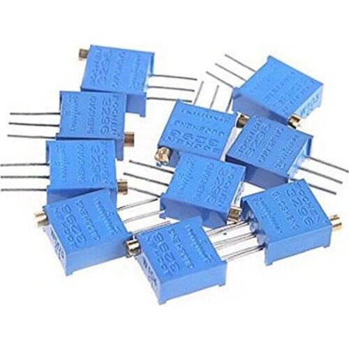 50PCS potentiometer 500R 1K 2K 5K 10K 20K 50K 100K 200K 1M Variable Resistor 3296W Multiturn Trimmer Potentiometer Kit With Box