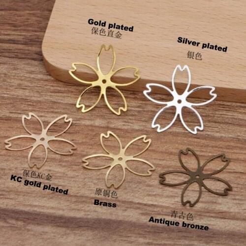 500pcs 27mm filigree flower wraps connectors flower piece jewelry accessories findings wholesale FCN-031