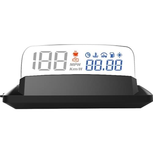 Car HUD Digital Speedometer Windshield Screen Projector OBD2 Head-Up Display With Non-Slip Mat 135x67x30mm