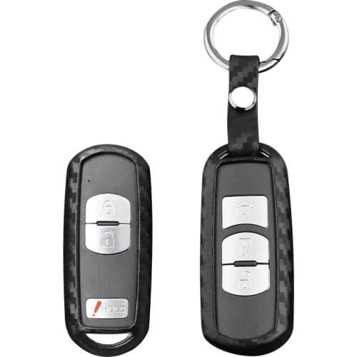 Auto Carbon Fiber Car Styling Smart 2 3 Key Fob Protection Covers Cases For Mazda 6 Axela CX-3 CX-5 CX5 CX-7 CX7 CX-9 RX8