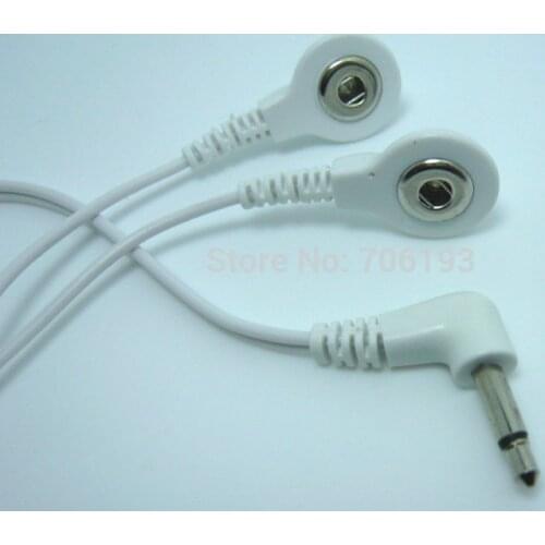 Free shipping 50pcs/lot DC 3.5MM 2 in 1 Head electrode wires /cable for digital device and TENS machine