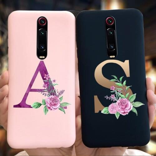 For Xiaomi Mi 9T Pro Case Luxury Slim Flower Letter Soft Matte TPU Back Cover For Xiaomi Mi 9T Mi9T Pro 9 T RedmiK20 Phone Cases