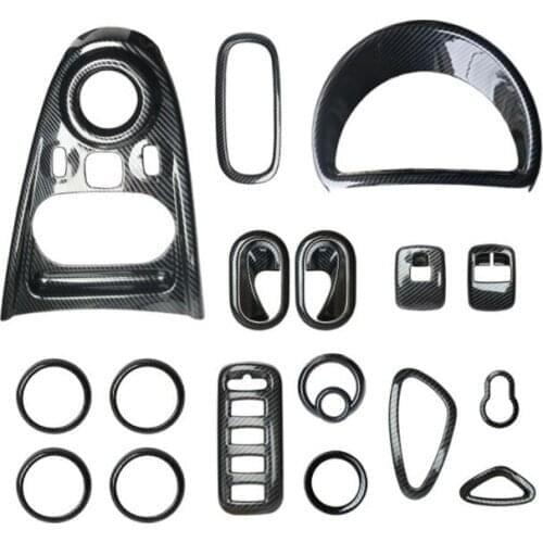 For Mercedes Benz Smart 2015-2018 Carbon Fiber ABS Chrome Car All Kinds of Interior Accessories Cover Trim Car Styling