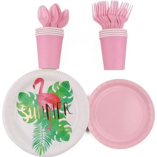 Hawaii Party Pink Flamingo Party Decor Paper Plate Cup Napkin Birthday Party Summer Hawaiian Party Supplies Birthday party de