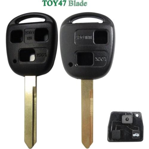 Bilchave 10pcs For Toyota Yaris Avensis FOB 2/3 Buttons Remote Car Key Shell Case With Toy47 Blade Replacement