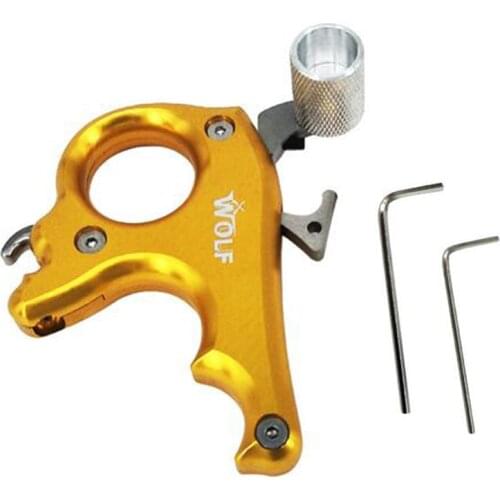 3 Fingers Compound Bow Release Aids Stainless Steel Powerful Hunting Grip Caliper Handle Compound Bow Archery Target Accessory