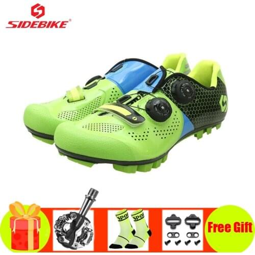 SIDEBIKE MTB Cycling Sneakers Add SPD Pedals Breathable Self-locking Mountain Bike Shoes Anti-slip Cycling Shoes Triathlon
