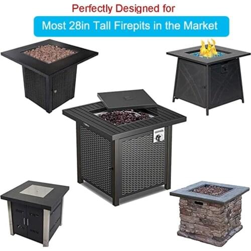 Square Fire Pit Table Cover Waterproof Heavy Duty Patio Gas Firepit Table Cover 50X50X28 Inch