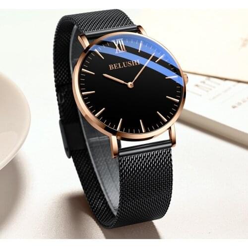 Hot-selling Ultra-thin Watches for Men and Women Couples Fashion Watches Milan Stainless Steel Band Trendy Accessories Watch