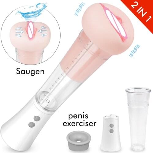Sobbie Masturbator Cup Sex Toys For Man Pussy Vagina Sex Machine Penis Gay Vibration Simple Operation Super Suction Adult Games
