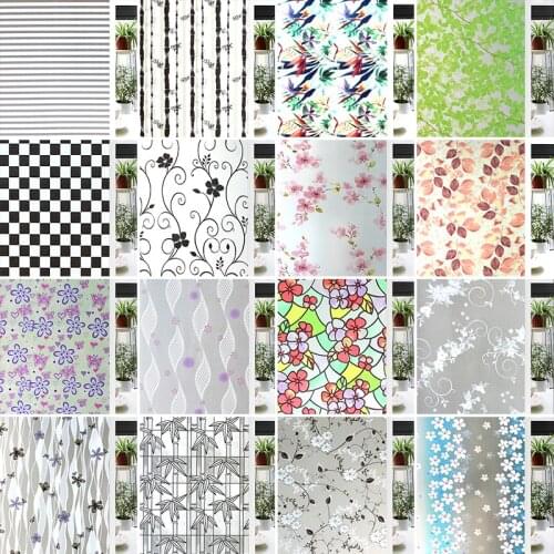 Wide 45cm*Long 100cm Frosted Opaque Glass Window Film For Window Privacy Adhesive Glass Stickers Home Decor Mixed Color Bedroom