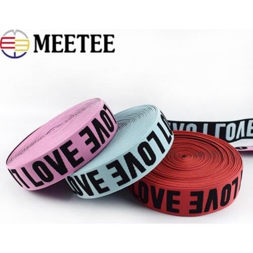 Meetee 5/10M 40mm Polyester Jacquard Elastic Band Rubber Stping Webbing DIY Strap Belt Bands Garment Sewing Accessories EB147