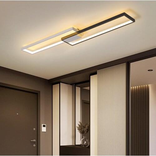 Minimalist Modern LED Ceiling Lights For Bedroom Corridors Balconies Black and White Aluminum Ceiling Lamp plafonniers Fixtures