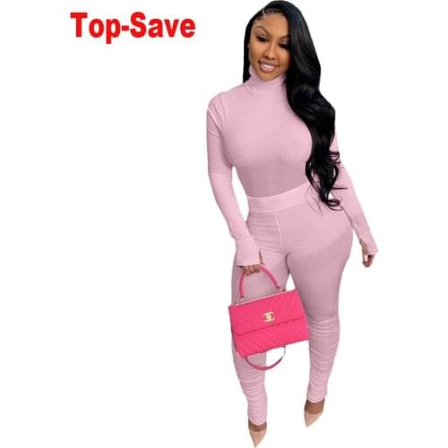 Fashion Vintage Solid Lounge Wear 2 Piece Set Women Outfits Stacked Leggings Two Piece Set Female Clothing Casual Elegant Suit