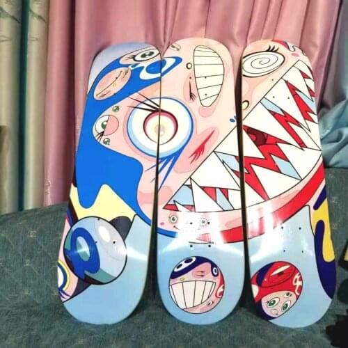 Cartoon FrogFlowers Sunflower Skateboard Pop Art Interior Decoration PendantCollection Modern Maple Skateboard TM/KK