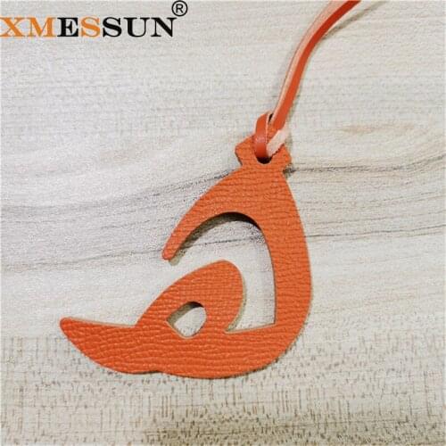 Wholesale Luxury Genuine Natural Leather Character Alphabet Arabic Letter H Keychain Backpack Pendant Ladies Women Bag Charm