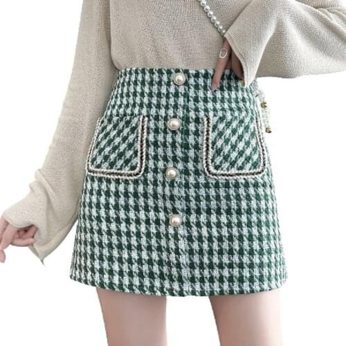 PERHAPS U Plaid Pencil Skirts