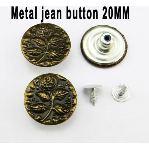 30PCS 20MM metal jeans FLOWER button decoration sewing clothes accessory garment buttons JMB-323