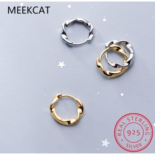 925 Sterling Silver Twist Wave Hoop Earring for Women Girls Small Gold Loop Huggies Earrings Elegant Jewelry Party Gifts S-E1350