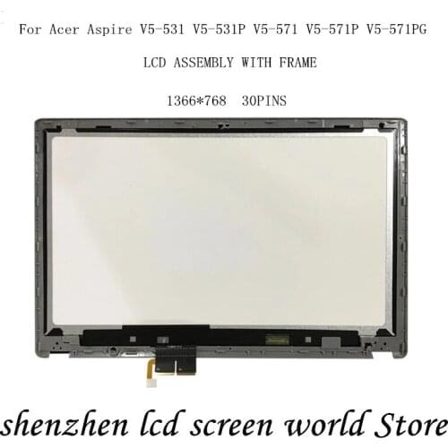15.6 For Acer V5-571 571P 571PG LCD Touch screen with Frame B156XTN03.1 EDP 30p 1366 Acer laptop Aspire V5 571 Series Assembly