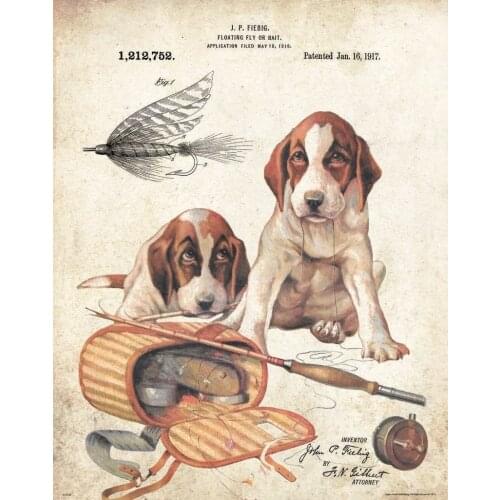 Vintage Brown Rainbow Trout Fly Fishing Art print Silk poster Home Wall Decor