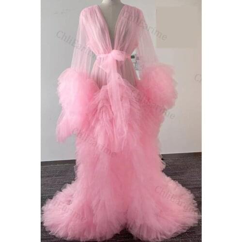 Ladies nightgown see-through long skirt mopping the floor fluffy photography fashion style Ladies nightgown see-through long