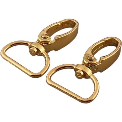 Gold Swivel Lobster Clasp Clips High Quality Key Hook Keychain Split Key Ring Findings Clasps For Keychains Making 20pcs