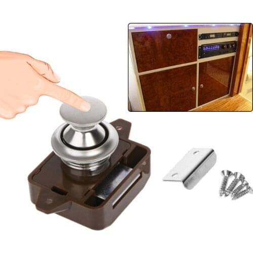 1 Pc Car Push Lock RV Caravan Boat Motor Home Cabinet Drawer Latch Button Locks For Furniture Hardware Accessories