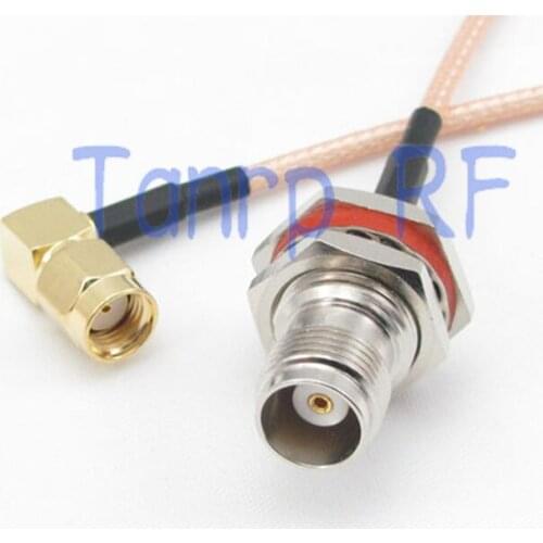 10pcs 15CM Pigtail coaxial jumper cable RG316 extension cord 6inch RP TNC female jack to RP SMA male plug RF adapter connector