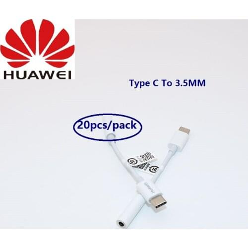 20pcs Original USB Type C To 3.5mm Earphone Jack Adapter Aux Audio For usb-c music converter cable For Huawei P20 P30 pro Mate10