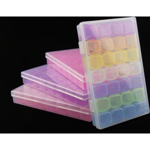 28 grid Dismountable diamond painting Accessories Diamond Embroidery Cases PP plastics Box Organizer Home Storage boxes 2020