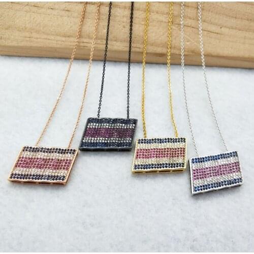 5 Pieces Micro Pave Crystal Cubic Zirconia Pendant handcrafted Charm women Jewelry Finding,Costa Rican flag Necklace NK334