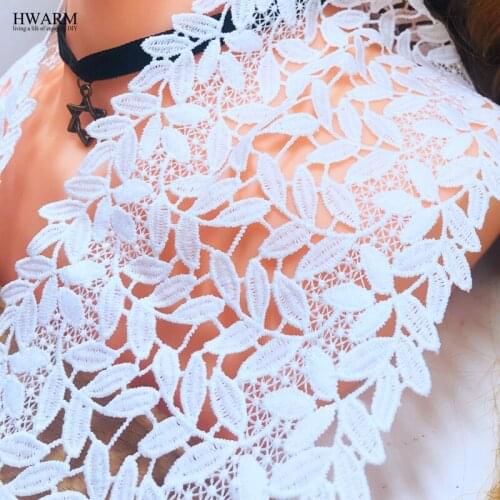 5yard 13.2cm fabric lace ribbon trim DIY sewing wedding decoration white water-soluble hollow milk silk embroidery bar code lace