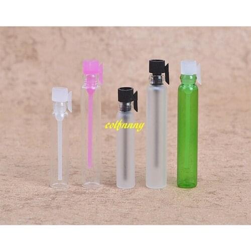 5000pcs/lot 1ml Cosmetics trial sample bottle perfume bottles Transparent mini bottling glass test tube