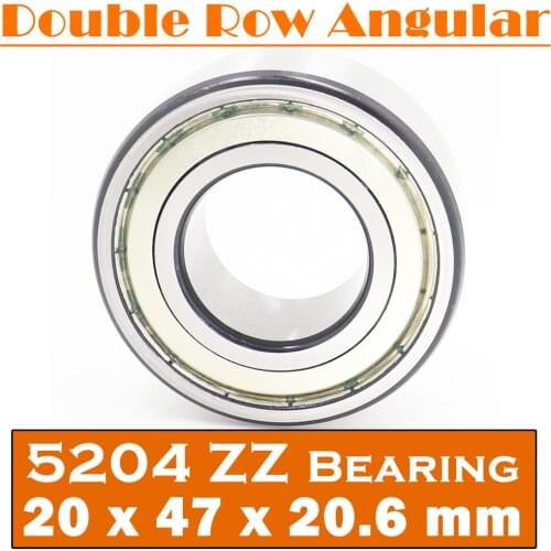 5204 ZZ Bearing 20 x 47 x 20.6 mm ( 1 PC ) Axial Double Row Angular Contact 5204ZZ 3204 ZZ 3056204 Ball Bearings